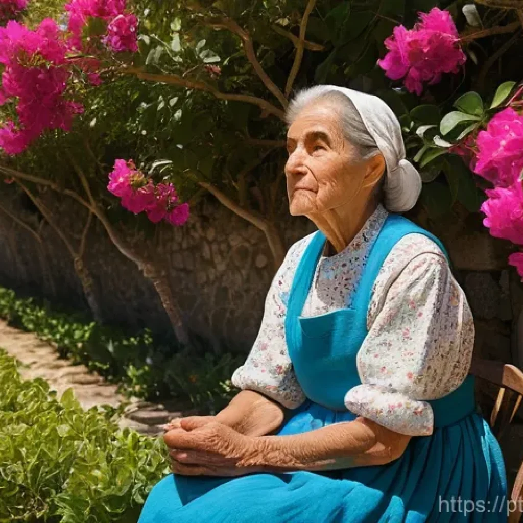 기후변화 관측에 대한 시민 인식 조사 - **Prompt:** A serene yet subtly concerned portrait of an elderly Portuguese woman, possibly "Dona Ma...