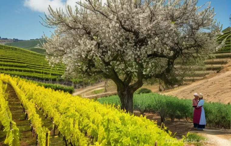 기후변화 시민 관측 참여를 위한 정책 제안 - **Prompt:** A vibrant, sun-drenched scene in a typical Portuguese village or rural landscape, showca...