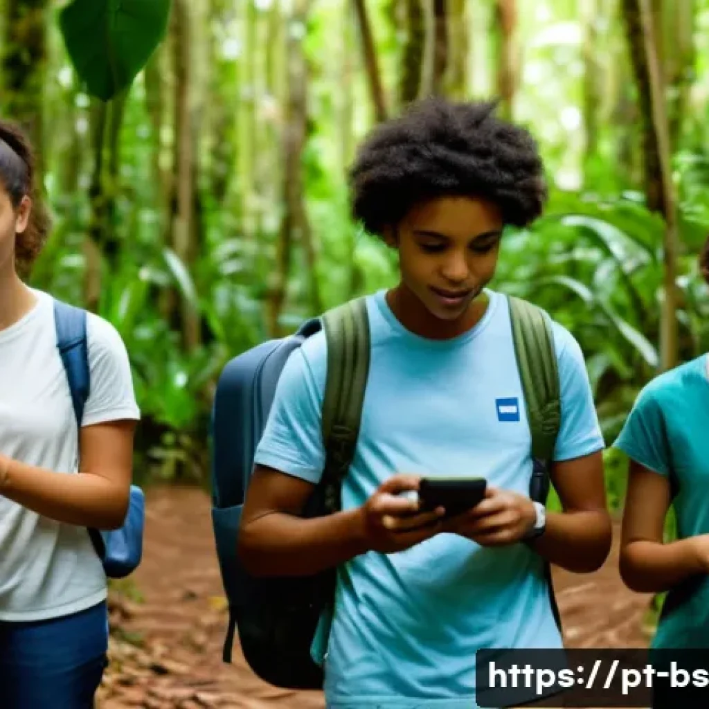기후변화 데이터 수집을 위한 시민 참여 방법 - A diverse group of Brazilian citizens, including adults and teenagers wearing casual clothing and ba...