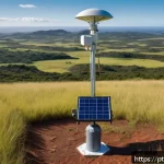 Home 20 기후변화 관측의 데이터 품질 관리 - A modern automatic weather station installed in a wide open Brazilian savanna landscape under a brig...